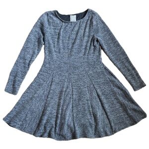 Anthropologie Left Coast Dolan Pleated Mini Skater Striped Sweater Dress Small